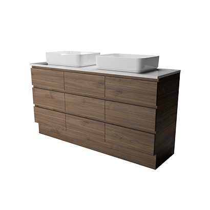 Timberline Ashton 1500mm Double Bowl Floor Standing Vanity