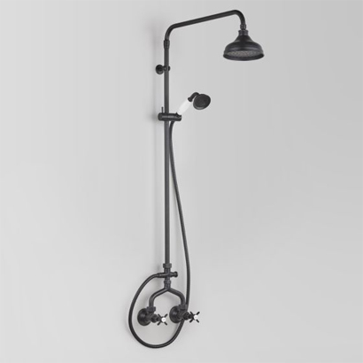 Astra Walker Olde English Matt Black Exposed Shower Set