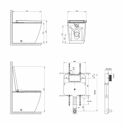 Arcisan Neion wall faced intelligent toilet pan and Arcisan in-wall cistern - Image 2