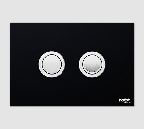 Valsir Inox Pneumatic Toilet Push Plate - Black