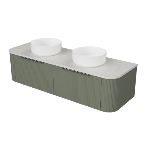 Timberline Santos 1500mm Double Bowl Wall Mounted Vanity