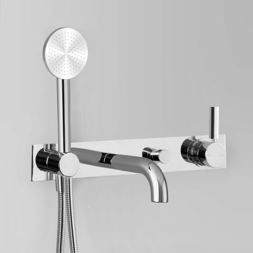 Astra Walker Icon + Lever Mixer with Spout, Single Function Hand Shower, Diverter & Mixer on Backplate