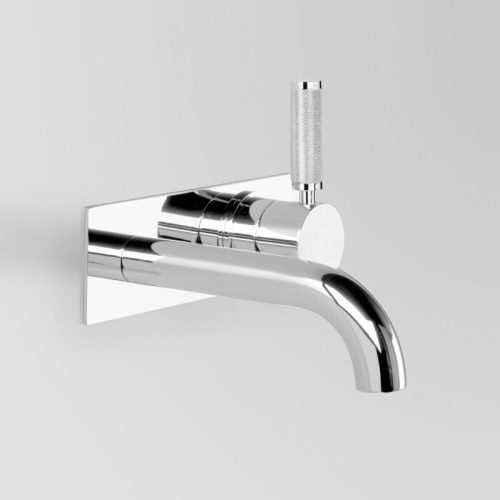 Astra Walker Icon + Lever Knurled Wall Set with 155mm Spout on Backplate