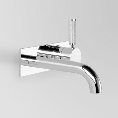 Astra Walker Icon + Lever Knurled Wall Set with 200mm spout on Backplate