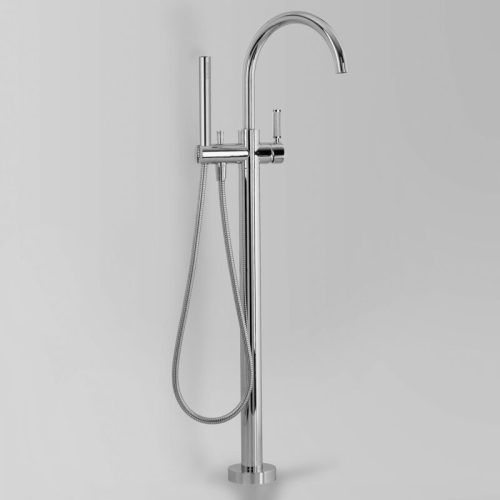 Astra Walker Icon + Lever Knurled Bath Mixer with Hand Shower