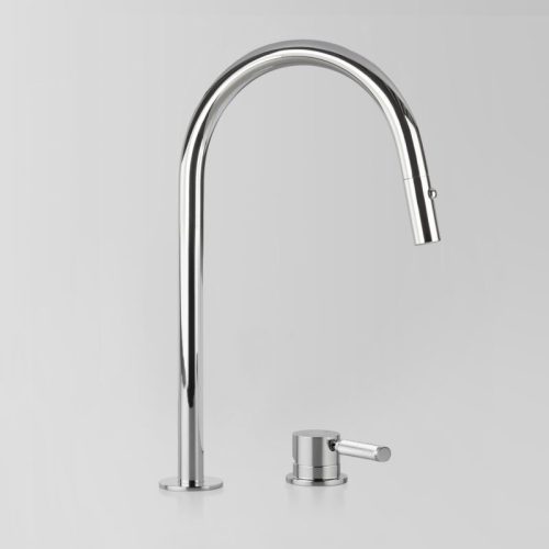 Astra Walker Icon + Lever Knurled Kitchen Set with Pull Out Dual Spray