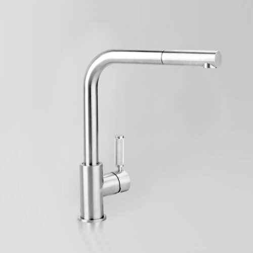 Astra Walker Icon + Lever Knurled Kitchen Mixer with Pull Out Spray