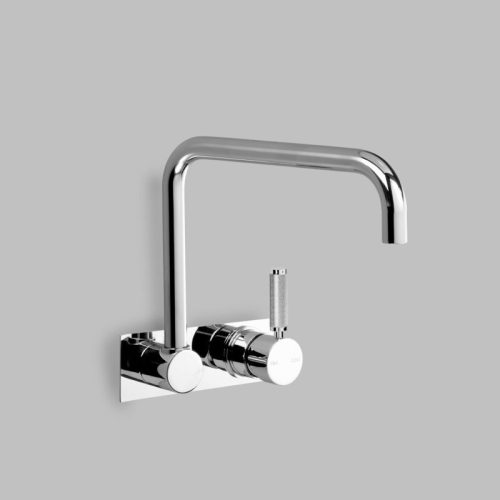 Astra Walker Icon + Lever Knurled Wall Set with 257mm Swivel Spout on Backplate
