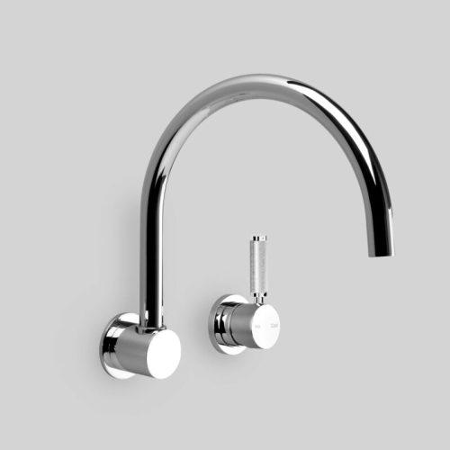 Astra Walker Icon + Lever Knurled Wall Set with 230mm swivel spout