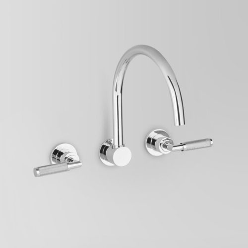 Astra Walker Icon + Lever Knurled Wall Set with 230mm swivel spout