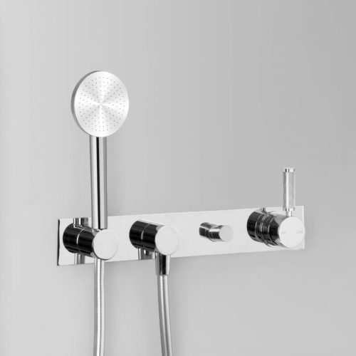 Astra Walker Icon + Knurled Lever Wall Set with Single-Function Hand Shower & Mixer