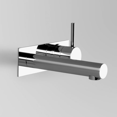 Astra Walker Icon Wall Mixer Set with 200mm Straight Spout on Backplate