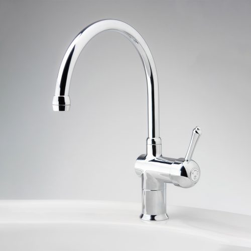 Cb Ideal Roulette Lever Flick Mixer with Sink Gooseneck Outlet