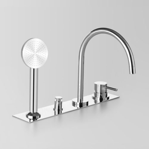 Icon Hob Set with Single-function Hand Shower, Diverter, Mixer, on Backplate - Astra Walker - Sydney