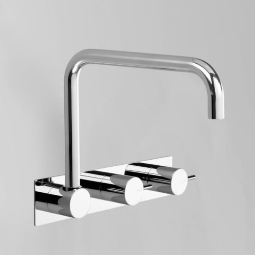 Icon Wall Set Offset with Square Swivel Spout on Backplate - Astra Walker - Sydney