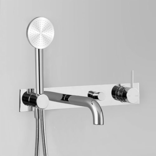 Icon Wall Set with Single-function Hand Shower, Diverter, Mixer, on Backplate - Astra Walker - Sydney