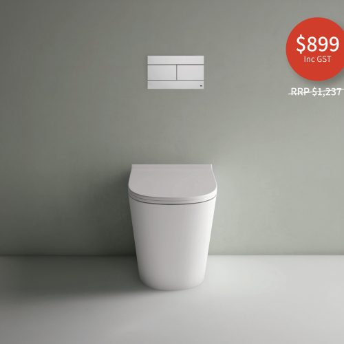Studio Bagno Manhattan Toilet Package - Pan, In-wall Cistern & Slim Flush Button