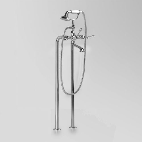 Astra Walker Olde English Bath Mixer & Hand Shower with Floor Mounted Standpipes