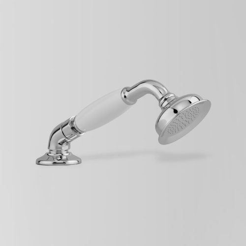 Astra Walker Olde English Hob Mounted Hand Shower with White Porcelain Handpiece