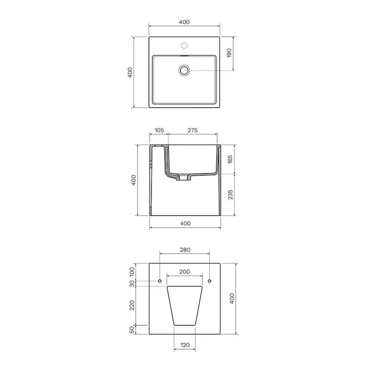 Parisi Frozen 40 Wall Basin - Image 2