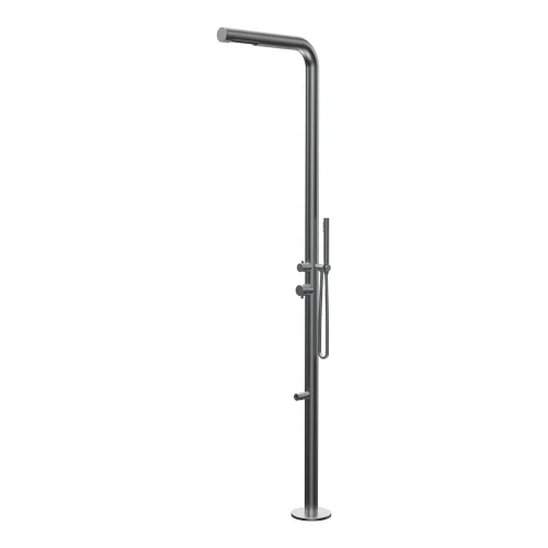Parisi Envy II Outdoor Shower Column with Straight Shower Arm and Overhead Shower