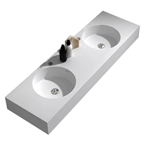 Parisi Rotondo 1500 Double Basin Inner Bench Tap Holes with Overflow