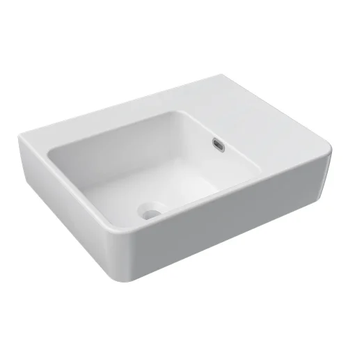 Parisi Quasar 600mm Bench Basin with Right Hand Shelf (Left Bowl)