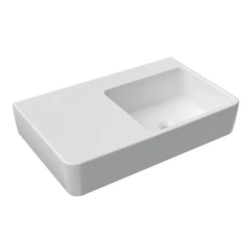 Quasar 750mm Bench Basin with Left Hand Shelf (Right Bowl)