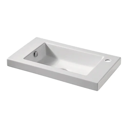 Parisi Blade 35 Back to Wall Inset Basin (600mm) Right Tap Hole