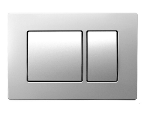 Wilco Cesano Toilet Push Plate - Satin Chrome