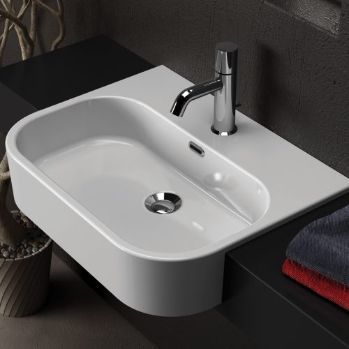 Studio Bagno Synthesis Semi-recessed Basin - 1 Tap Hole