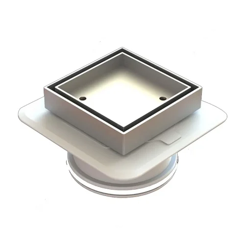 Bermuda Mega Floor Waste Square 100mm Tile Insert - Satin Chrome