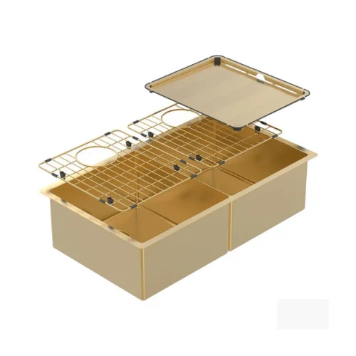 Abey Piazza Double Square Bowl Eureka Gold