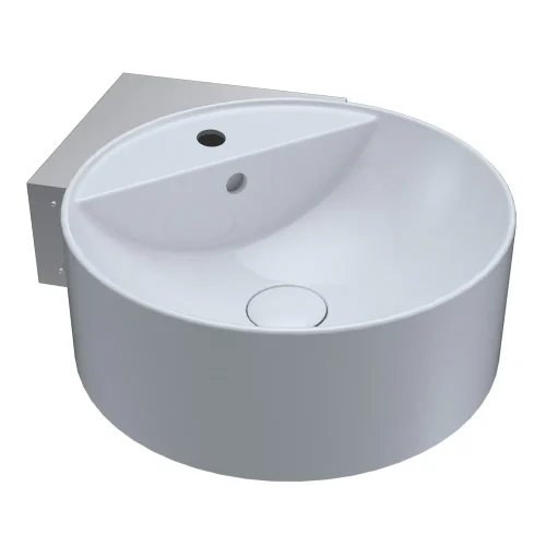 Parisi Twinset Slim 420 Wall Basin With Tap Ledge and Corner Bracket