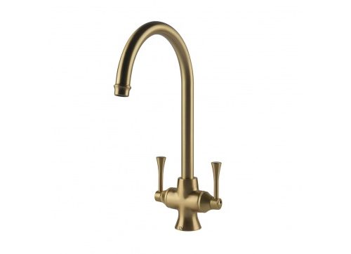 Turner Hastings Gosford Double Sink Mixer - Brushed Brass