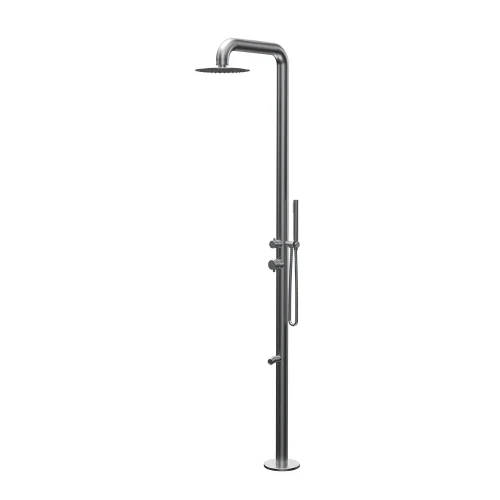 Parisi Envy II Outdoor Shower Column with Square Shower Arm and 250mm Overhead Shower