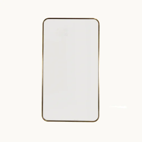 Bespoke Organic brass framed radius corners mirror