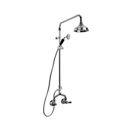 Brodware Neu England Shower Set, Blck Porcelain Levers