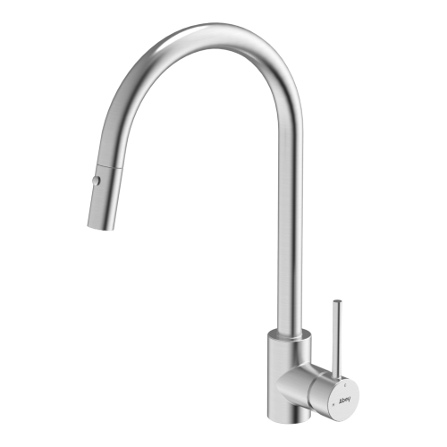 Abey 316 Gooseneck Pull Out Dual Spray Function Stainless Steel Kitchen Mixer