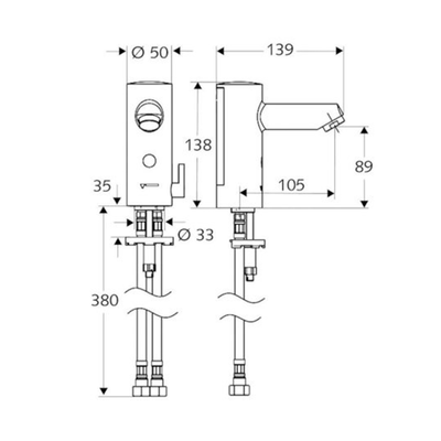Schell Modus E Basin Mixer Hot/Cold - Image 2