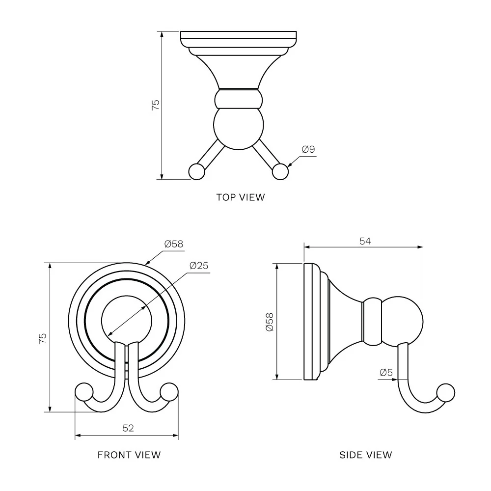 Hermitage Double Robe Hook - Image 2