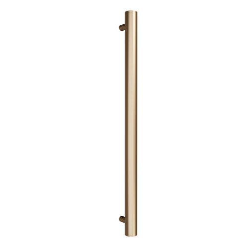 Hydrotherm Tube Series Heated Single with Double Robe Hook - Brushed Gold