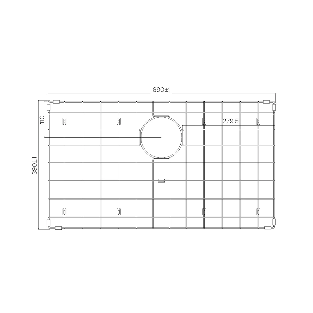 Parisi Quadro Sink Protector 690x390mm (740 Bowl) Fucile - Image 2